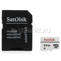   microSDXC Sandisk High Endurance Video Monitoring 64Gb Class10 (SDSDQQ-064G-G46A)