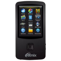 4Gb  Ritmix RF-7100 Black (A/V Player, FM, MicroSDHC, 2.4"LCD, ., USB2.0, Li-Poly)