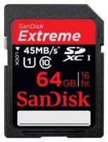   SD 64GB SanDisk Extreme HD Video SDXC Class 10 45MB/s