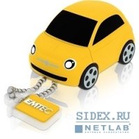   USB 2.0 EMTEC F100 8Gb Fiat 500 Yellow [EKMMD8GFI100]