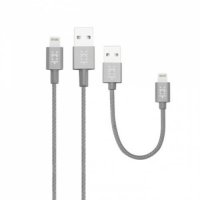   Mixberry Apple lightning cable (1.2 m + 0.15 m,   ) Space Gra