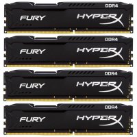   Kingston HyperX Fury PC4-21300 DIMM DDR4 2666MHz CL15 - 32Gb KIT (4x8Gb) HX426C15FBK4/