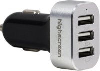 Highscreen Autostorm X51 Black/Silver   , 3xUSB, 2.1A+2.0A+1A