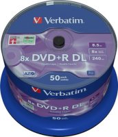 DVD+R Disc Verbatim 8.5Gb 8x (. 50 ) Double Layer,   (43758)