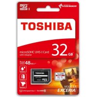   Toshiba Exceria microSDHC 32Gb Class 10 UHS-I U1 + ADP (48/10 Mb/s) THN-M301R0320EA