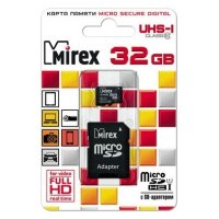   Mirex microSDHC Class 10 UHS-I U1 32GB + SD adapter