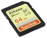   64Gb - SanDisk Extreme Secure Digital XC Class 10 90Mb/s UHS-I U3 SDSDXNE-064G-GNCIN (