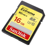   16Gb - SanDisk - Extreme Secure Digital HC Class 10 90MB/s UHS-I U3 SDSDXNE-016G-GNCIN