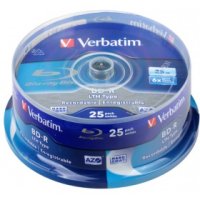  BluRay Verbatim BD-R 25Gb 6x CakeBox Printable 43812 50 