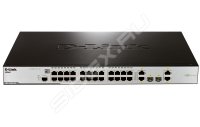  D-Link (DES-3200-28P) Switch 28port (24UTP 10/100Mbps PoE + 2UTP 10/100/1000Mbps + 2Combo