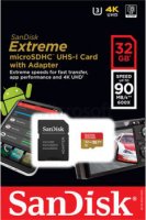   Micro SecureDigital 32Gb SanDisk Extreme microSDHC class 10 UHS-1 U3 V30 (SDSQXVF-032G-