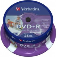 DVD+R Verbatim 4.7 , 16x, 25 ., Cake Box, (43539), Photo Printable,  DVD 