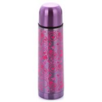  Thermos Butterfly Stainless Steel Vacuum Flask with Auto Stopper 0.5L in Shiny Purple