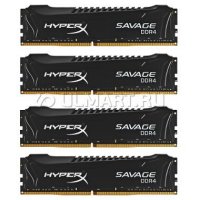   DIMM DDR4, 64  (4x16 ), Kingston HyperX Savage Black, HX426C15SBK4/64