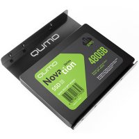  2.5" 480Gb QUMO Novation MT QMT-480GSU, 7 mm, TLC, R/W 528/473, + adaptor, Retail