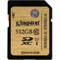   512Gb SDXC Kingston Ultimate (SDA10/512GB), Class 10, UHS-I, U1, R90 - W45 Mb/s, RTL