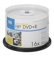 (DRE00026WIP) DVD+R HP 4.7 , 16x, 50 ., Spindle, Printable,  DVD 