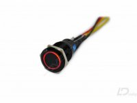 Little Devil Black Vandal Switch - 19mm - Red LED