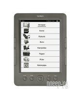   Texet (TB-146 Grey)(6", mono,800x600,4Gb,TXT/PDF/HTML/FB2/EPUB/DOC/JPG/MP3,microSD