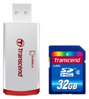 32Gb   SecureDigital (SDHC) Transcend SDHC Class 6 (USB  P2) TS32GSDHC6-P2