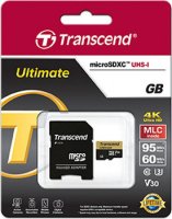 Micro SecureDigital 32Gb HC Transcend Ultimate class10, UHS-I (U3) V30 (TS32GUSDU3M) + SD 