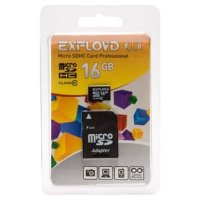   EXPLOYD microSDHC Class 10 16GB + SD adapter