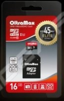   MicroSDHC OltraMax 16GB Class 10 UHS-I (45 Mb/s) Elite + SD 