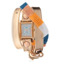    La Mer Collections "Guatemala Beaded Rose Gold Orange". LMGUAT005