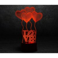 3D A3d Lamp  LOVE