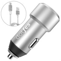   Dotfes B03s 2xUSB 4.8A + Micro USB Silver 03173