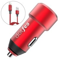   Dotfes B03s 2xUSB 4.8A + Lightning Red 03176