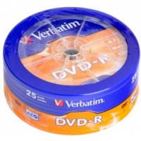  DVD-R Verbatim 4.7Gb 16x AZO Matt silver Wagon wheel (25 ) (43730)