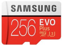   MicroSDXC 256GB Samsung EVO Plus v2 UHS-I U3 + SD Adapter (R100/W90Mb/s) (MB-MC256GA/RU