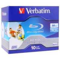 Blu-Ray Verbatim 50 , 6x, 1 ., Jewel Case, Printable, (43736),  Blu-Ray 