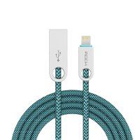  Rock USB to Lightning Cobblestone Charge & Sync Round Cable Peacock Blue RCB0431