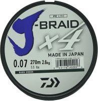  Daiwa J-Braid X4 0.07mm 270m Green 12741-107RU