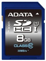   8Gb - A-Data Premier - High-Capacity Class 10 UHS-I U1 - Secure Digital ASDH8GUICL10-R