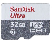   32Gb - SanDisk Ultra microSD Class 10 UHS-I SDSQUNS-032G-GN3MA    SD (