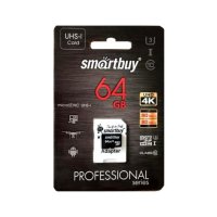   64Gb - SmartBuy Micro Secure Digital Class 10 Pro SB64GBSDCL10U3-01 (!)