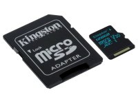   128GB - Kingston microSDHC Canvas Go 90R/45W U3 UHS-I V30 Card + SD Adapter SDCG2/128GB