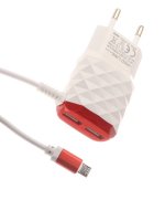 Red Line NC-2.1AC 2xUSB +  MicroUSB 2.1A Red