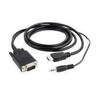  Gembird Cablexpert HDMI-VGA 19M/15M + 3.5Jack 3m Black A-HDMI-VGA-03-10