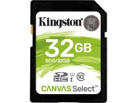   32GB - Kingston SDHC Canvas Select 80R CL10 UHS-I SDS/32GB