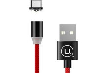  USAMS U-Sure Series US-SJ157 USB - Lighting (8-pin) Magnetic Charging Cable 1.2m Red