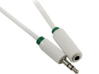   Greenconnect Premium 3.5 Jack M - 3.5 Jack F 1.0m White-Green GCR-STM1662-1.0m