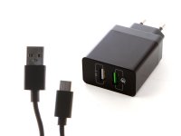 DF Tor-04 2xUSB QC 3.0 Smart Charge +  Type-C