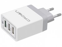   Crown CMWC-3083F 3xUSB White-Grey