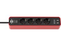  Brennenstuhl Ecolor 2xUSB 4 Sockets 1.5m Red 1153240076