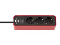  Brennenstuhl Ecolor 3 Sockets 1.5m Red-Black 1153230070