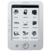  A5" Digma e5 (White) mono, 800x600, FB2/PDF/DJVU/RTF/CHM/EPUB/JPG/BMP/MP3, microSDH